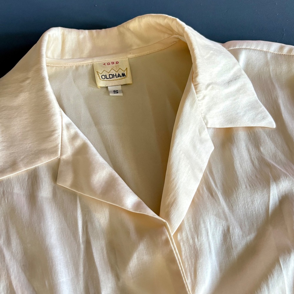 New w Tags - 1990s Todd Oldham Cream Silk Blouse | Size Small | Rare Deadstock - Picture 13 of 13